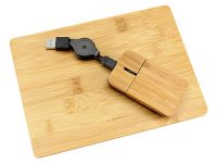 Set Mouse + Pad de Bambú